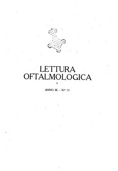 Lettura oftalmologica rivista mensile di oculistica pratica