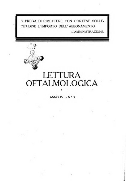 Lettura oftalmologica rivista mensile di oculistica pratica