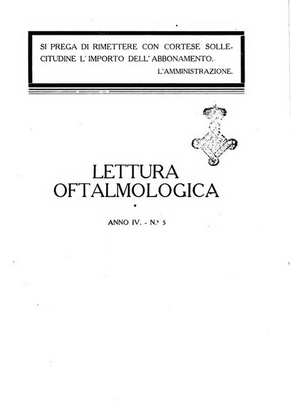 Lettura oftalmologica rivista mensile di oculistica pratica