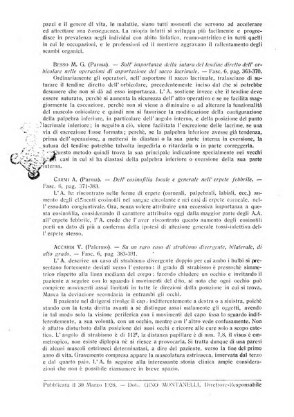 Lettura oftalmologica rivista mensile di oculistica pratica