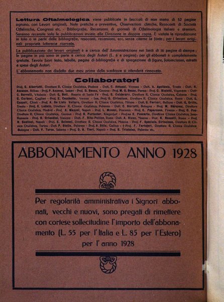 Lettura oftalmologica rivista mensile di oculistica pratica