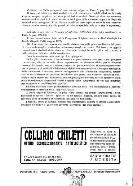 Lettura oftalmologica rivista mensile di oculistica pratica