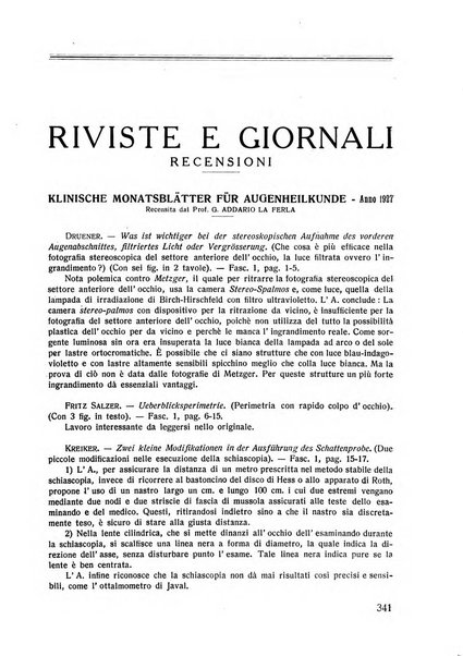 Lettura oftalmologica rivista mensile di oculistica pratica