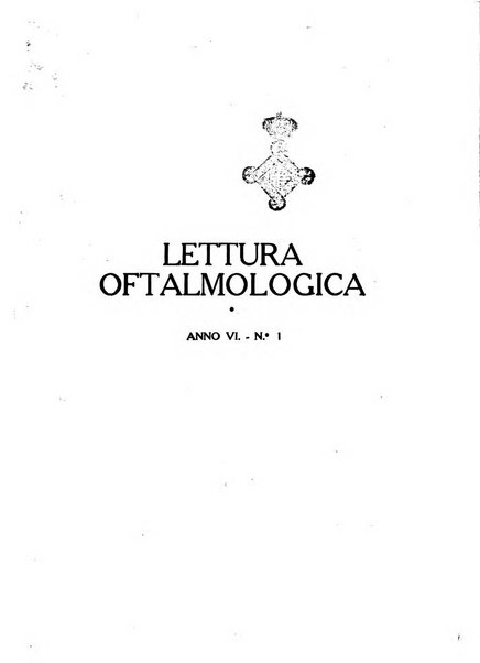 Lettura oftalmologica rivista mensile di oculistica pratica