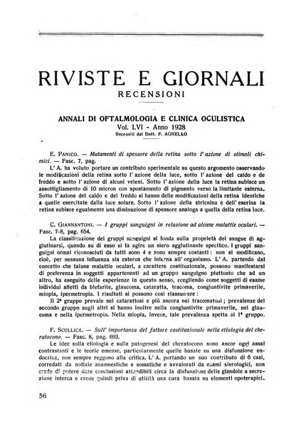 Lettura oftalmologica rivista mensile di oculistica pratica