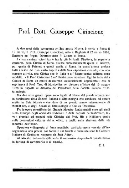 Lettura oftalmologica rivista mensile di oculistica pratica