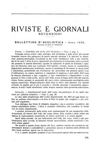 Lettura oftalmologica rivista mensile di oculistica pratica