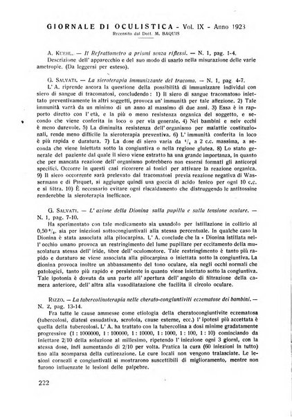 Lettura oftalmologica rivista mensile di oculistica pratica