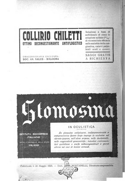 Lettura oftalmologica rivista mensile di oculistica pratica