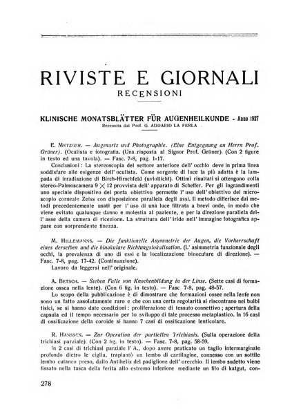 Lettura oftalmologica rivista mensile di oculistica pratica