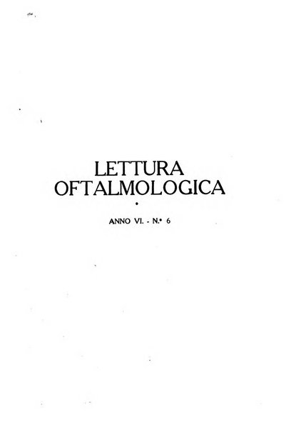 Lettura oftalmologica rivista mensile di oculistica pratica