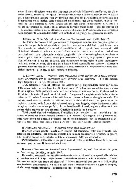 Lettura oftalmologica rivista mensile di oculistica pratica