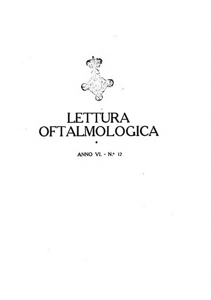 Lettura oftalmologica rivista mensile di oculistica pratica