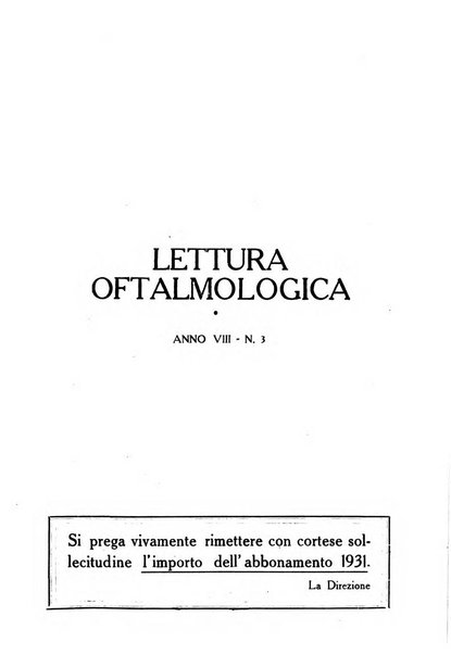 Lettura oftalmologica rivista mensile di oculistica pratica