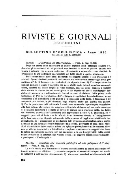 Lettura oftalmologica rivista mensile di oculistica pratica