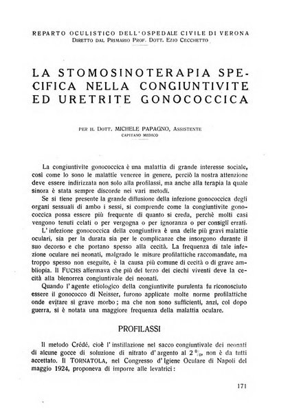 Lettura oftalmologica rivista mensile di oculistica pratica