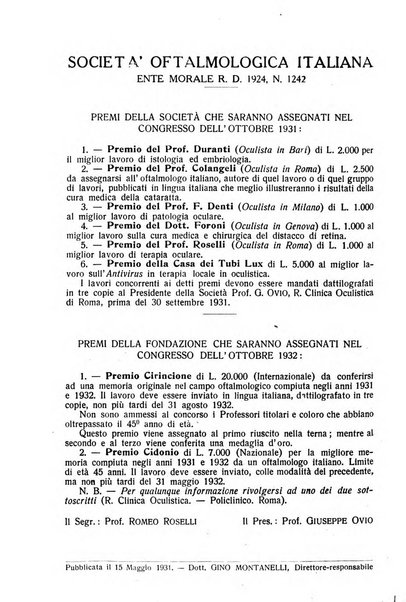 Lettura oftalmologica rivista mensile di oculistica pratica