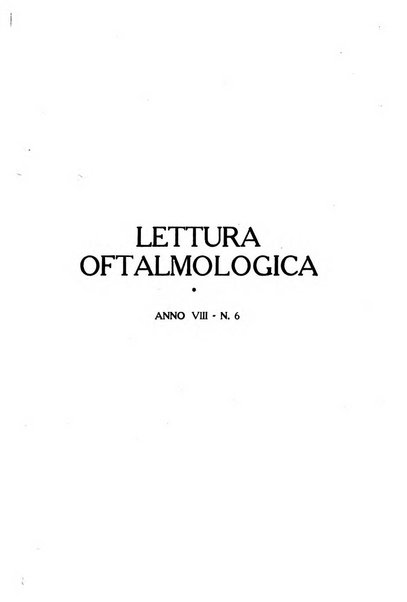 Lettura oftalmologica rivista mensile di oculistica pratica