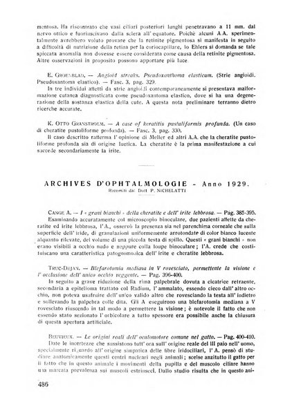 Lettura oftalmologica rivista mensile di oculistica pratica