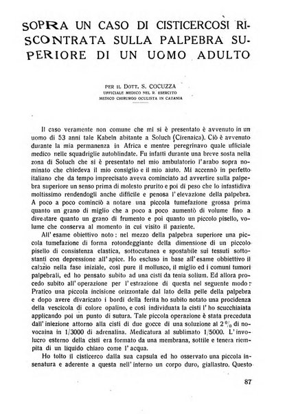 Lettura oftalmologica rivista mensile di oculistica pratica