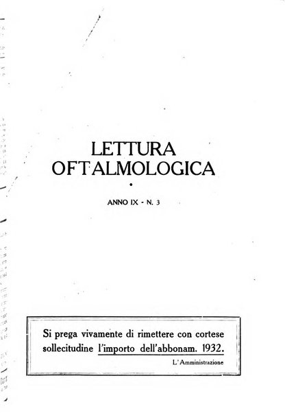 Lettura oftalmologica rivista mensile di oculistica pratica