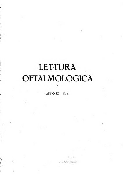 Lettura oftalmologica rivista mensile di oculistica pratica