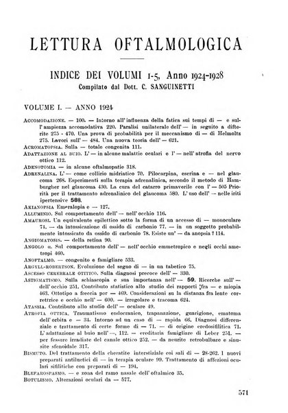 Lettura oftalmologica rivista mensile di oculistica pratica