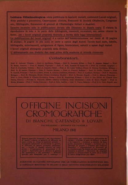 Lettura oftalmologica rivista mensile di oculistica pratica