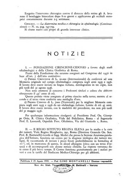 Lettura oftalmologica rivista mensile di oculistica pratica