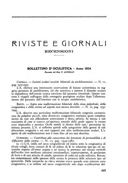 Lettura oftalmologica rivista mensile di oculistica pratica