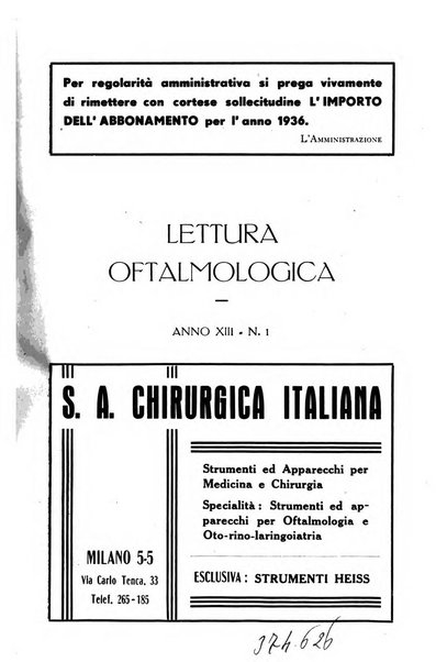 Lettura oftalmologica rivista mensile di oculistica pratica