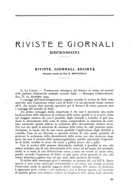 Lettura oftalmologica rivista mensile di oculistica pratica