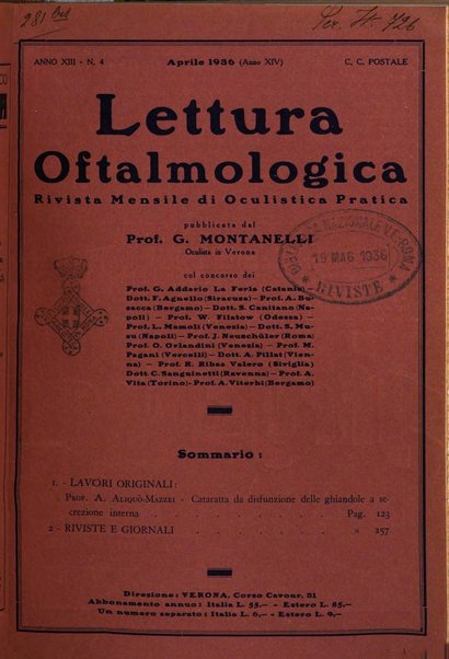 Lettura oftalmologica rivista mensile di oculistica pratica