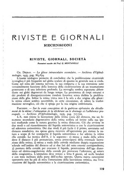 Lettura oftalmologica rivista mensile di oculistica pratica