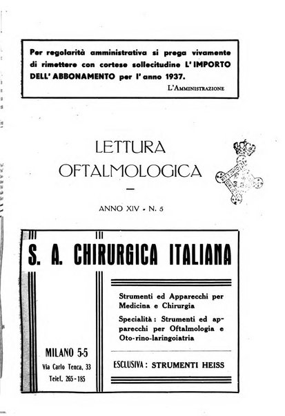 Lettura oftalmologica rivista mensile di oculistica pratica