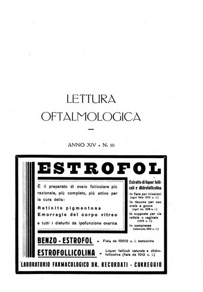 Lettura oftalmologica rivista mensile di oculistica pratica