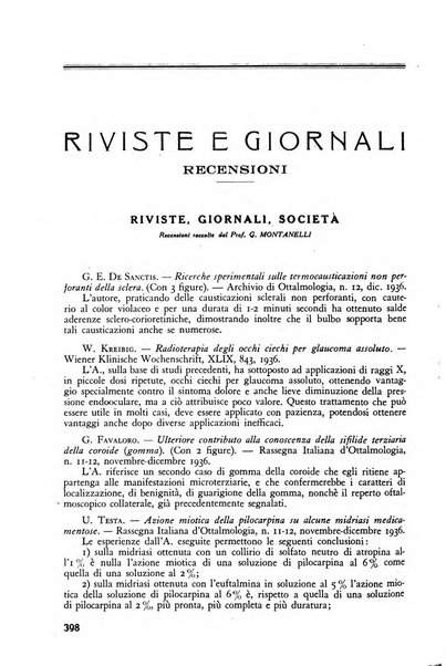 Lettura oftalmologica rivista mensile di oculistica pratica