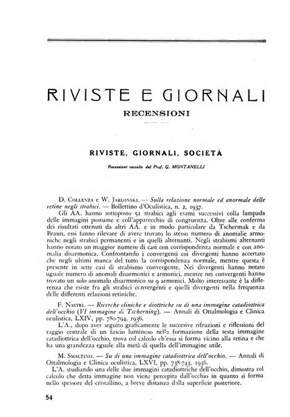 Lettura oftalmologica rivista mensile di oculistica pratica