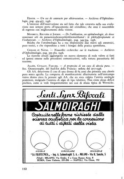 Lettura oftalmologica rivista mensile di oculistica pratica