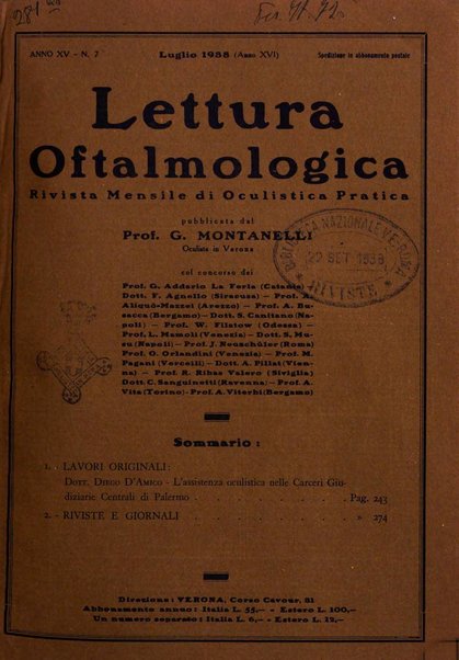 Lettura oftalmologica rivista mensile di oculistica pratica