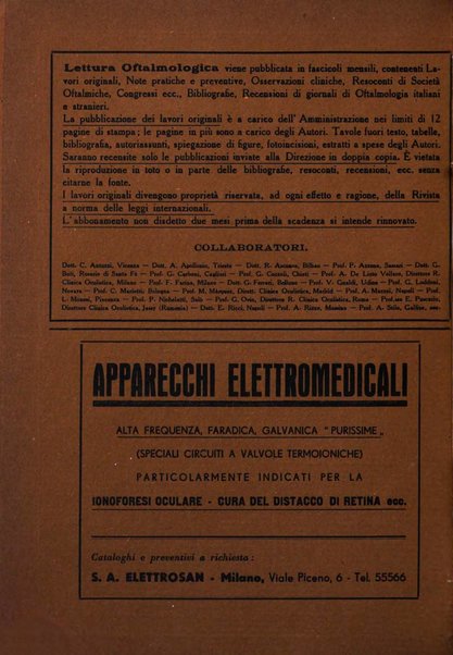 Lettura oftalmologica rivista mensile di oculistica pratica