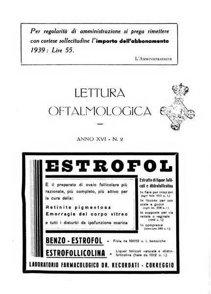 Lettura oftalmologica rivista mensile di oculistica pratica