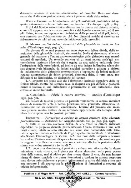 Lettura oftalmologica rivista mensile di oculistica pratica