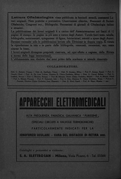 Lettura oftalmologica rivista mensile di oculistica pratica