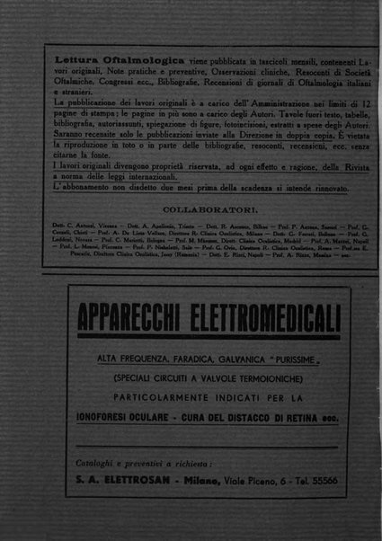 Lettura oftalmologica rivista mensile di oculistica pratica