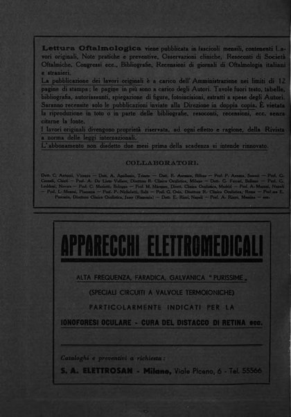 Lettura oftalmologica rivista mensile di oculistica pratica