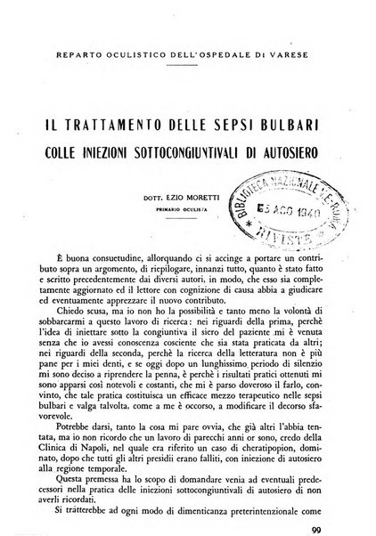 Lettura oftalmologica rivista mensile di oculistica pratica