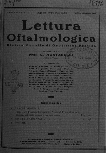 Lettura oftalmologica rivista mensile di oculistica pratica