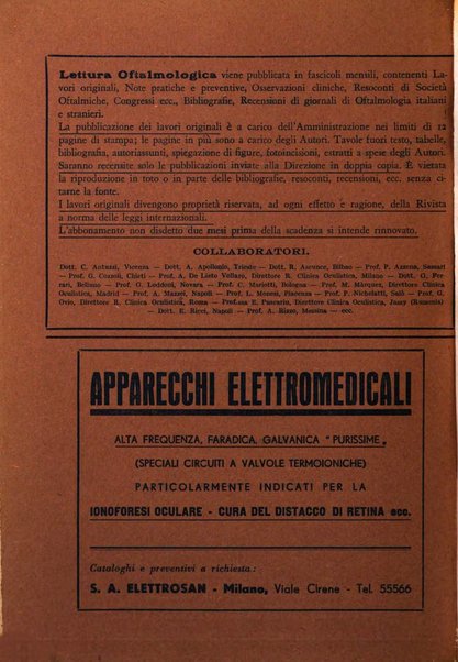 Lettura oftalmologica rivista mensile di oculistica pratica