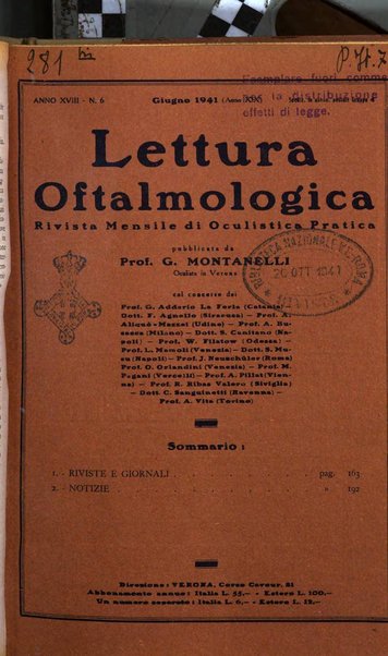 Lettura oftalmologica rivista mensile di oculistica pratica